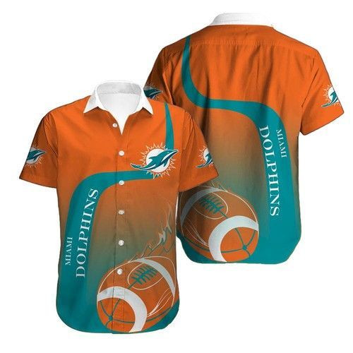 Miami Dolphins Hawaiian Shirt Tropical Aloha Button Up