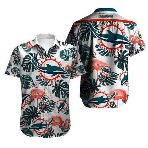 Miami Dolphins Hawaiian Shirt Tropical Aloha Button Up