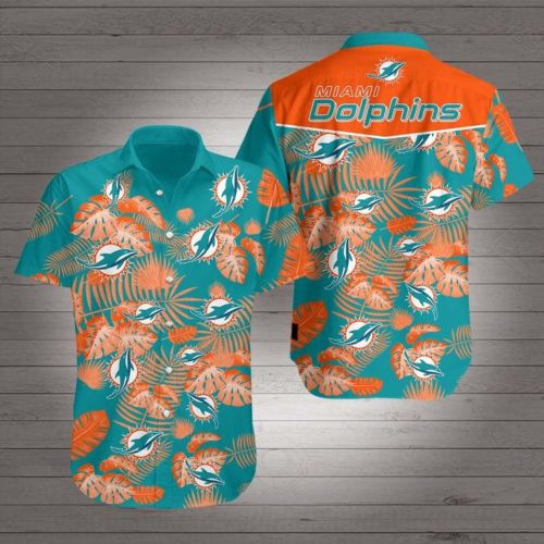 Miami Dolphins Hawaiian Shirt Tropical Aloha Button Up