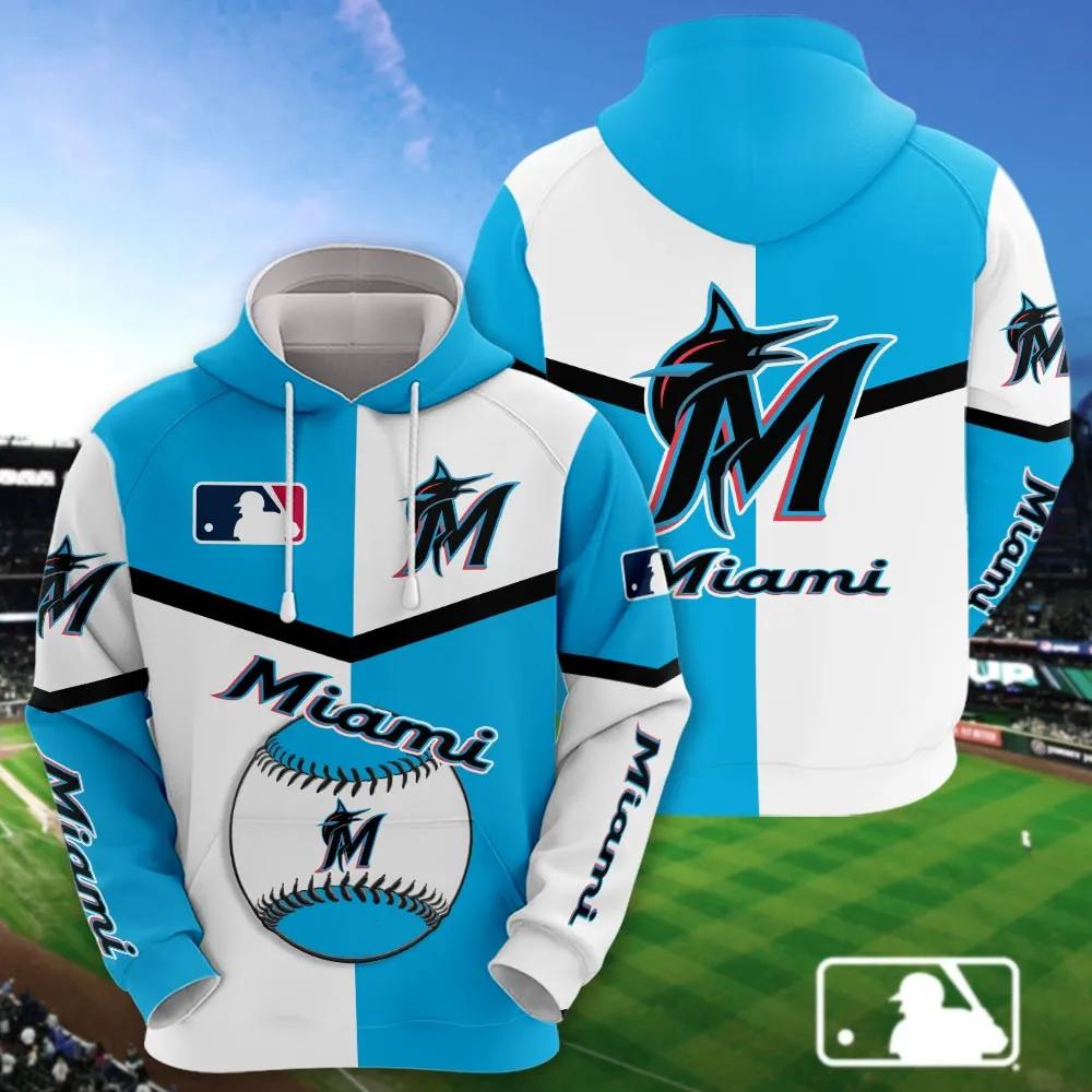 Miami Marlins 3D MLB All Over Print Hoodie