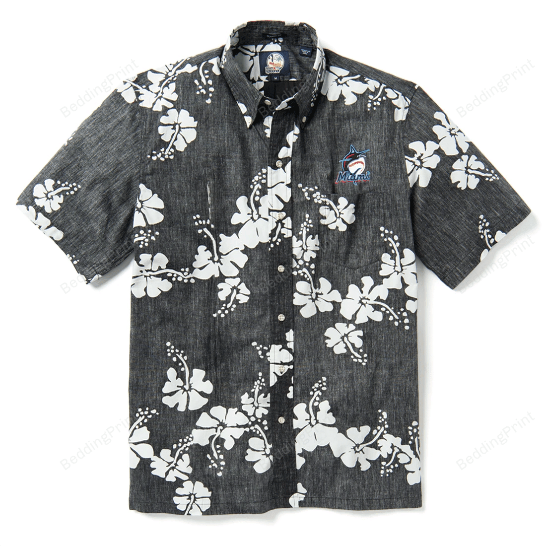 Miami Marlins 50th State Hawaiian Shirt Tropical Aloha Button Up