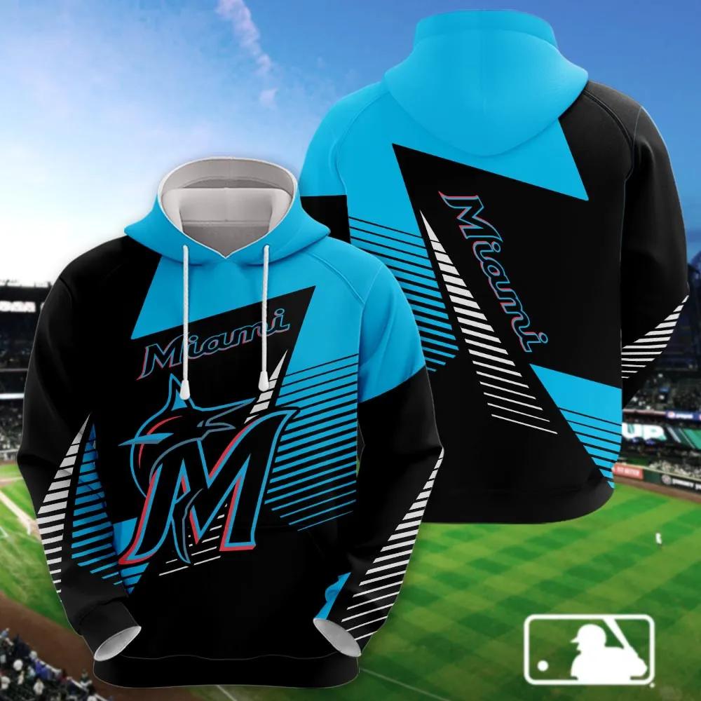 Miami Marlins Printed MLB All Over Print Hoodie
