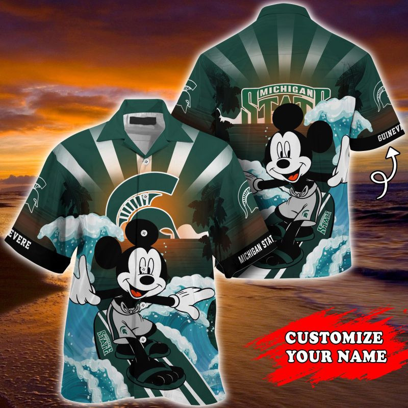Michigan State Spartans Ncaa Summer Personalized Hawaiian Shirt Tropical Aloha Button Up