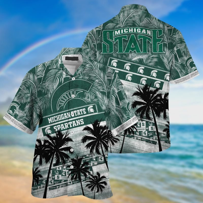 Michigan State Spartans Ncaa Trending Summer Hawaiian Shirt Tropical Aloha Button Up