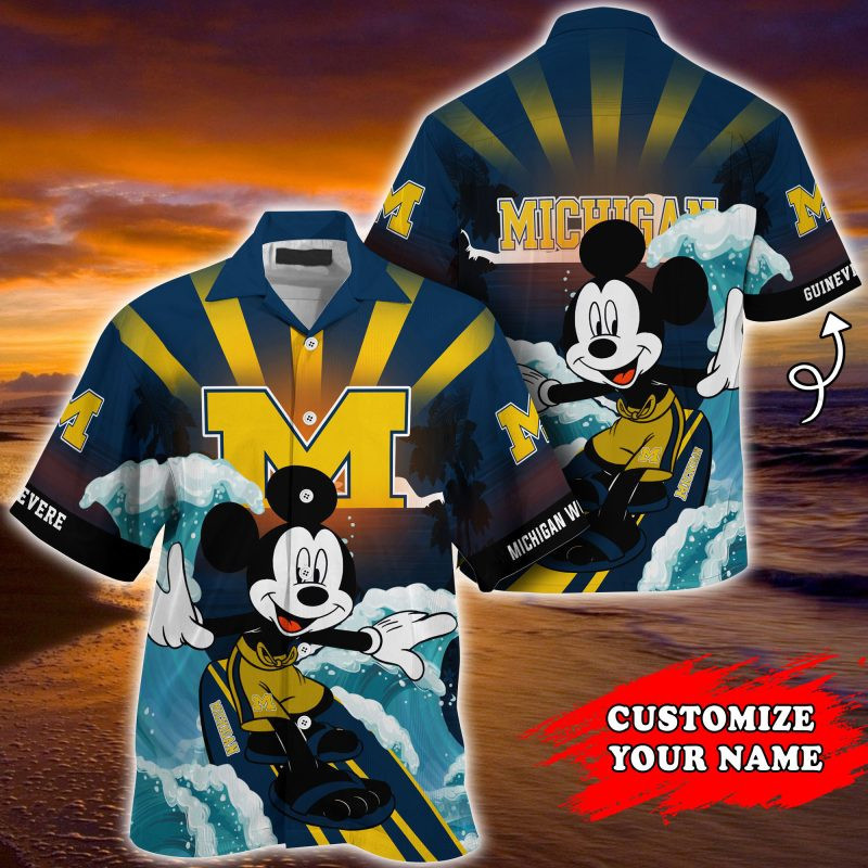 Michigan Wolverines Ncaa Summer Personalized Hawaiian Shirt Tropical Aloha Button Up