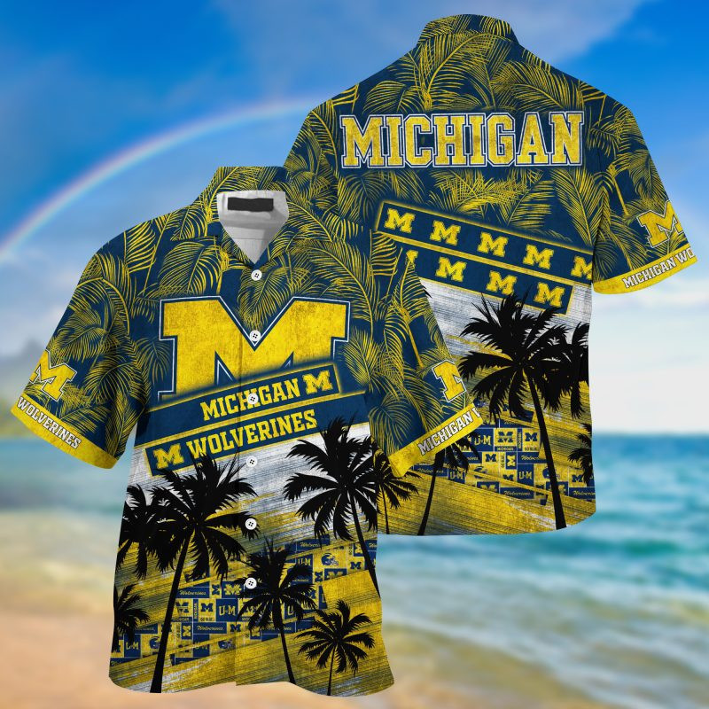 Michigan Wolverines Ncaa Trending Summer Hawaiian Shirt Tropical Aloha Button Up