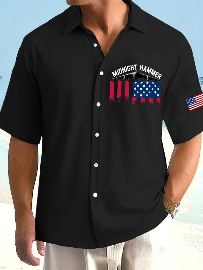 Midnight Hammer Operation B-2 Spirit Hawaiian Shirt Men's Patriotic Shirt Gifts For Men's