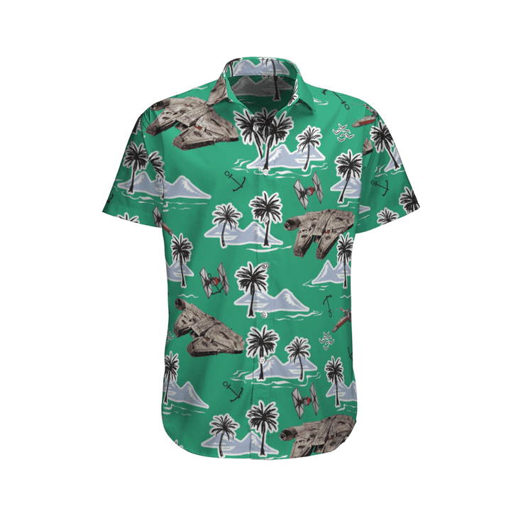 Millennium Falcon Star Wars Hawaiian Shirt Tropical Aloha Button Up