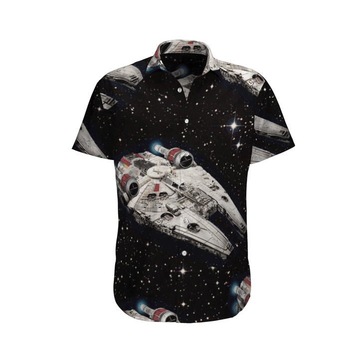Millennium Falcon Star Wars Shirts Star Wars Hawaiian Shirt Tropical Aloha Button Up