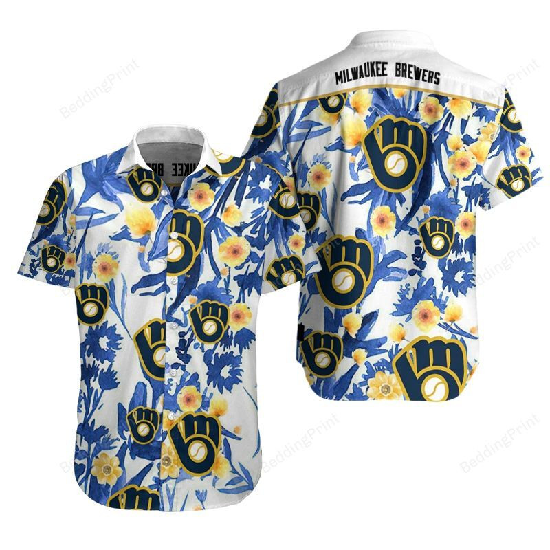 Milwaukee Brewers Limited Edition Hawaiian Shirt Tropical Aloha Button Up