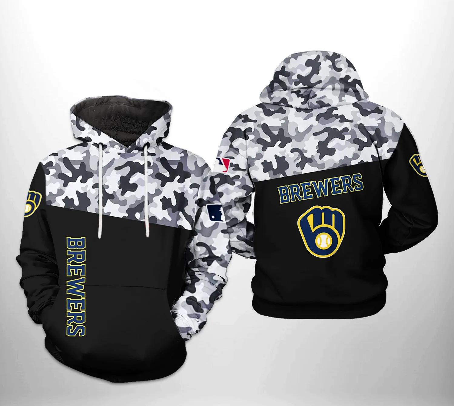 Milwaukee Brewers Printed MLB All Over Print Hoodie