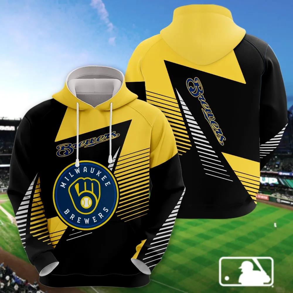 Milwaukee Brewers Printed MLB All Over Print Hoodie