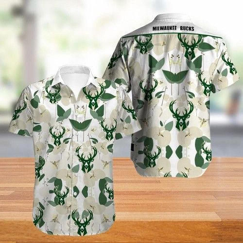 Milwaukee Bucks Hawaiian Shirt Tropical Aloha Button Up