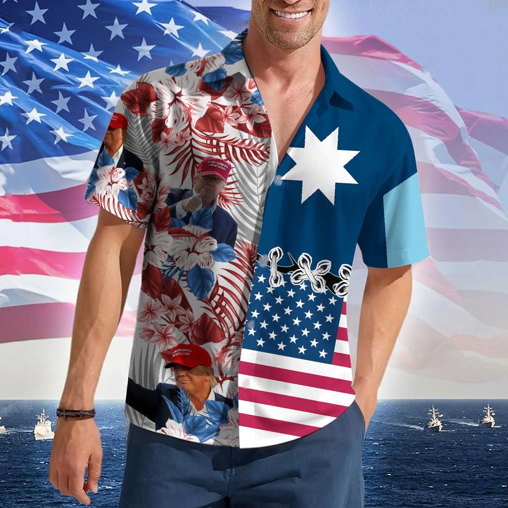 Minnesota For Trump 2024 Hawaiian Shirt Vote Trump For President Summer Button Up Shirts Mens