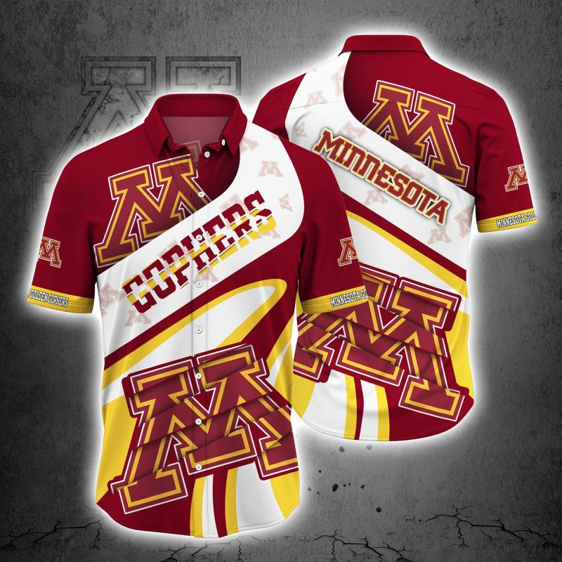 Minnesota Golden Gophers Ncaa Hawaiian Shirt Tropical Aloha Button Up