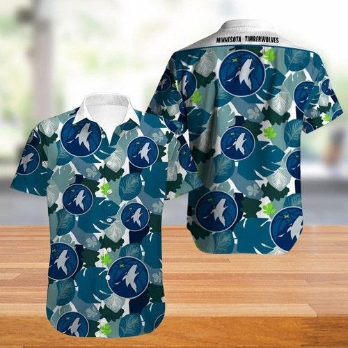 Minnesota Timberwolves Hawaiian Shirt Tropical Aloha Button Up