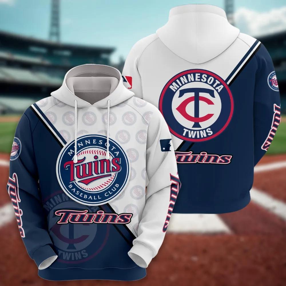Minnesota Twins Logo 3D MLB All Over Print Hoodie