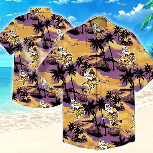 Minnesota Vikings Hawaiian Shirt Tropical Aloha Button Up