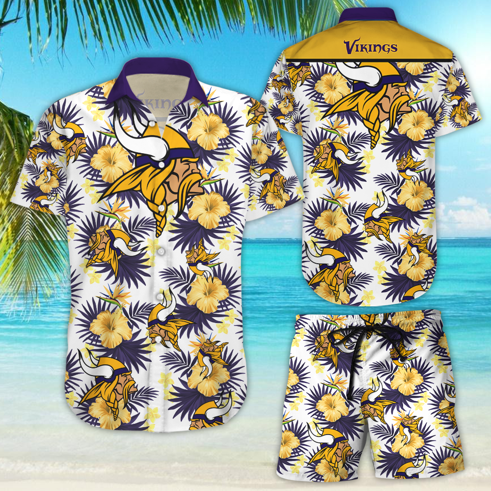 Minnesota Vikings Hawaiian Shirt Tropical Aloha Button Up