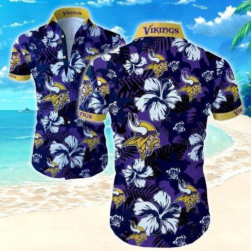 Minnesota Vikings Hawaiian Shirt Tropical Aloha Button Up