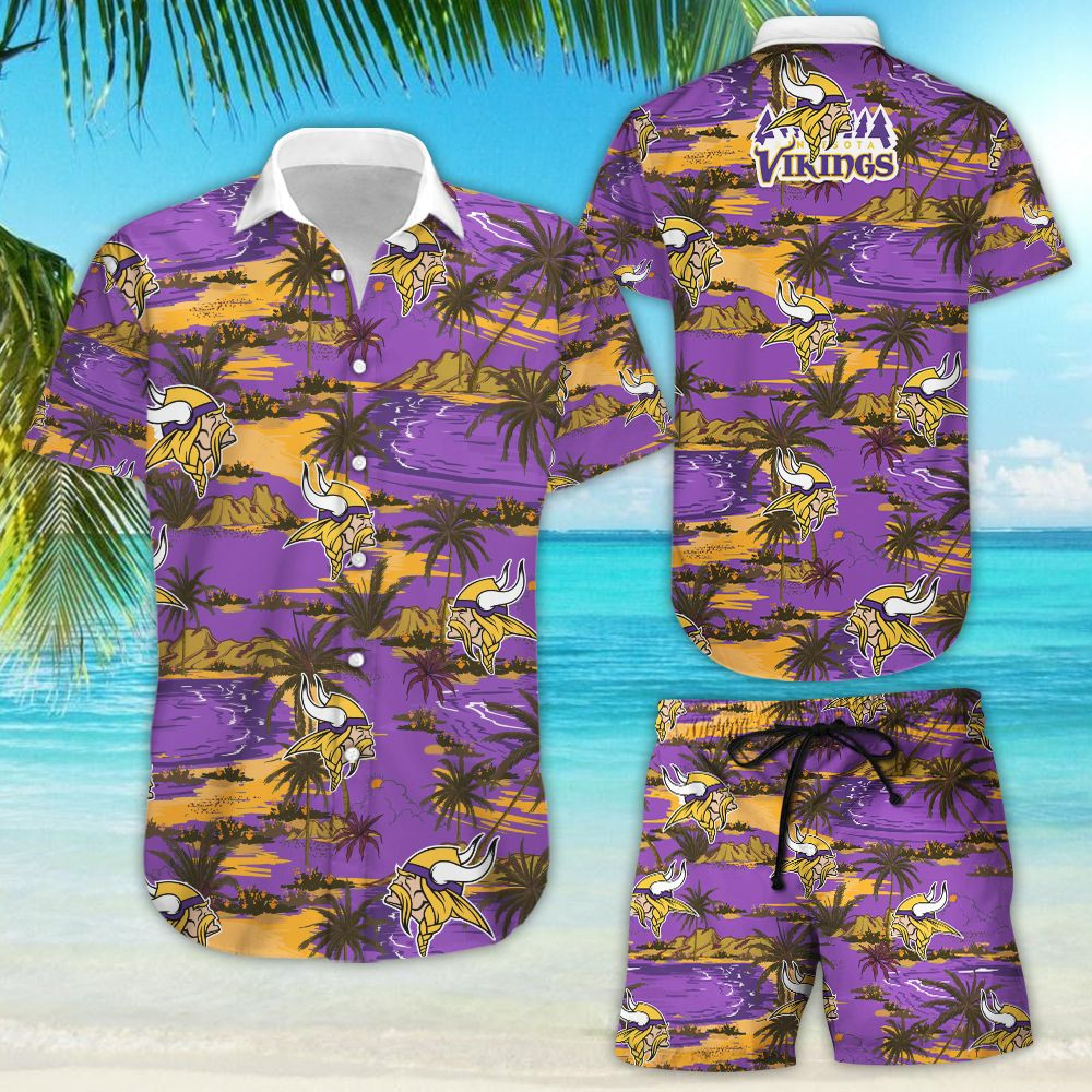 Minnesota Vikings Hawaiian Shirt Tropical Aloha Button Up