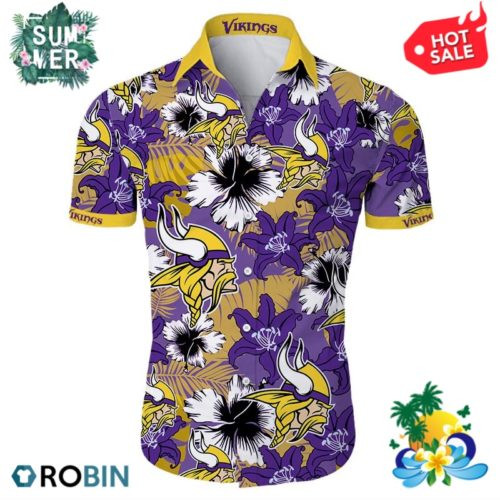 Minnesota Vikings Hawaiian Shirt Tropical Aloha Button Up