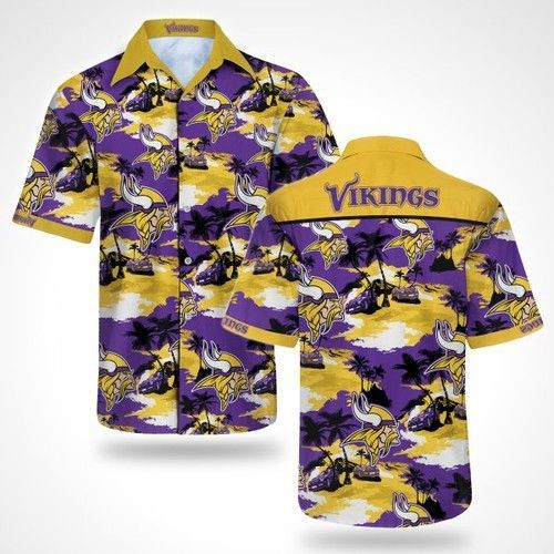 Minnesota Vikings Hawaiian Shirt Tropical Aloha Button Up