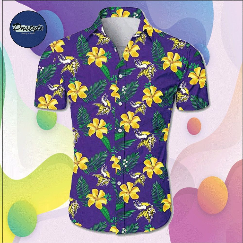 Minnesota Vikings Hawaiian Shirt Tropical Aloha Button Up