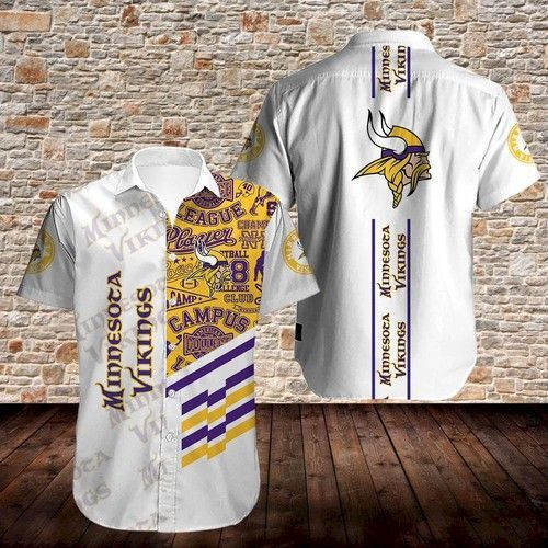 Minnesota Vikings Hawaiian Shirt Tropical Aloha Button Up
