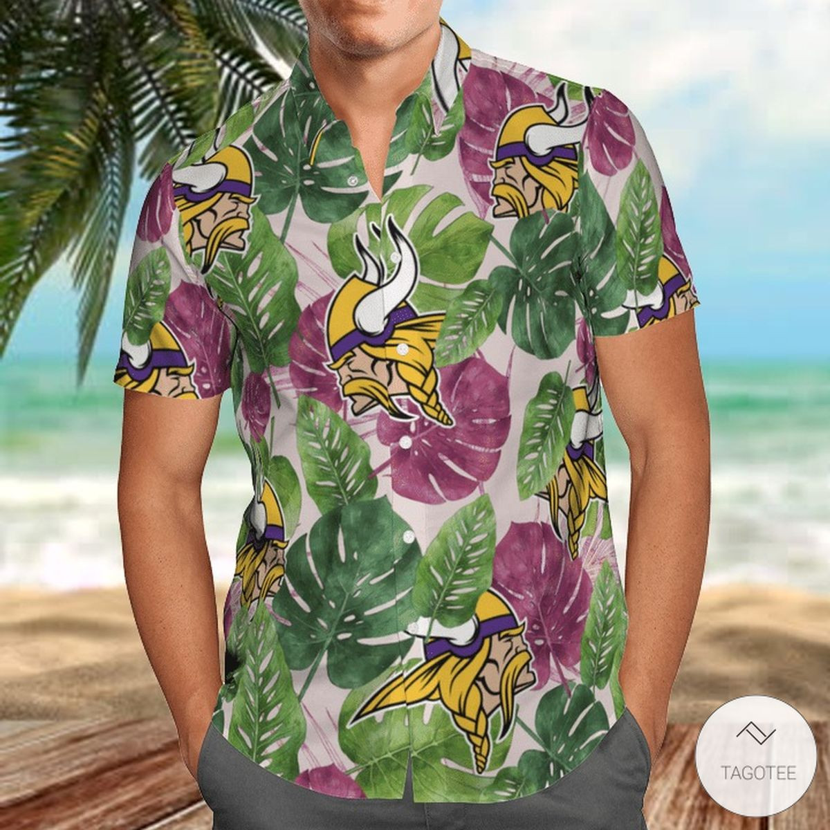 Minnesota Vikings Hawaiian Shirt Tropical Aloha Button Up