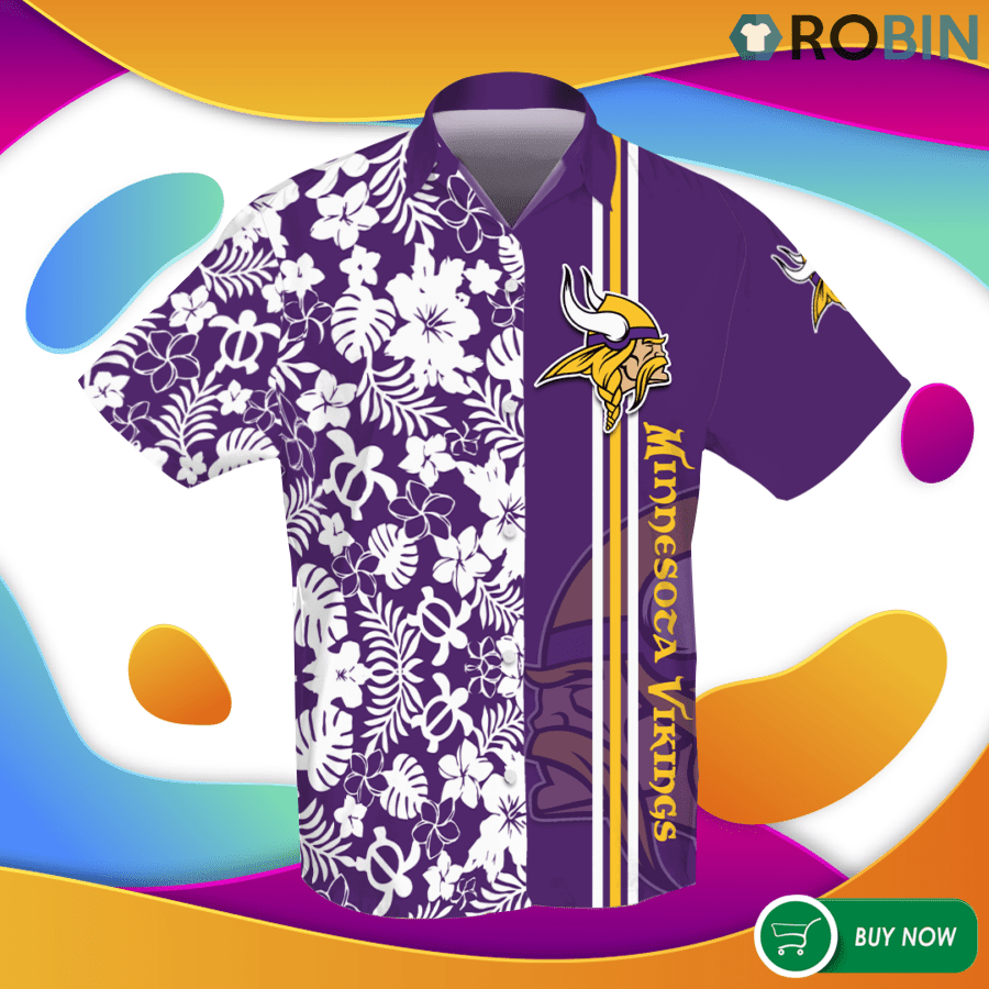 Minnesota Vikings Up Hawaiian Shirt Tropical Aloha Button Up