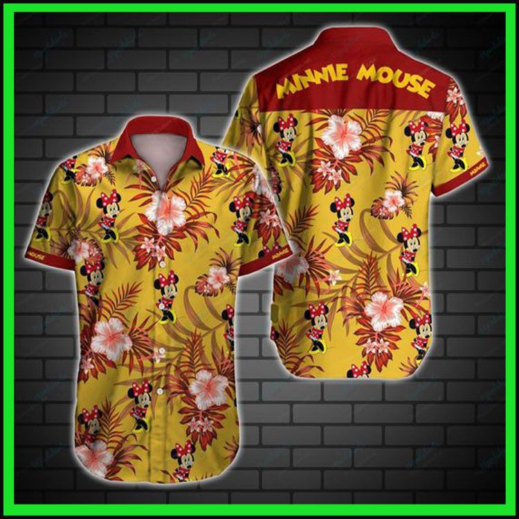 Minnie Mouse Hawaiian Shirt Tropical Aloha Button Up