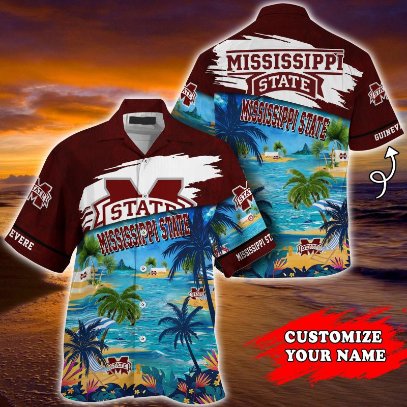 Mississippi State Bulldogs Ncaa Personalized Summer Hawaiian Shirt Tropical Aloha Button Up