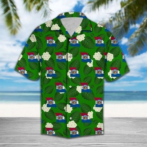 Missouri White Hawthorn Hawaiian Shirt Tropical Aloha Button Up