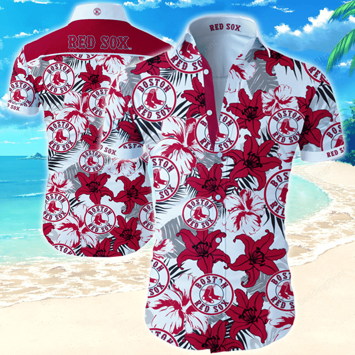 Mlb Boston Red Sox Hawaiian Shirt Tropical Aloha Button Up