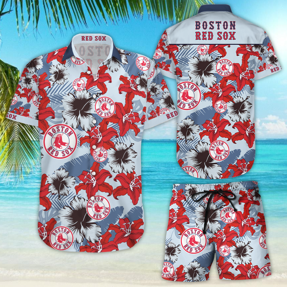 Mlb Boston Red Sox Hawaiian Shirt Tropical Aloha Button Up