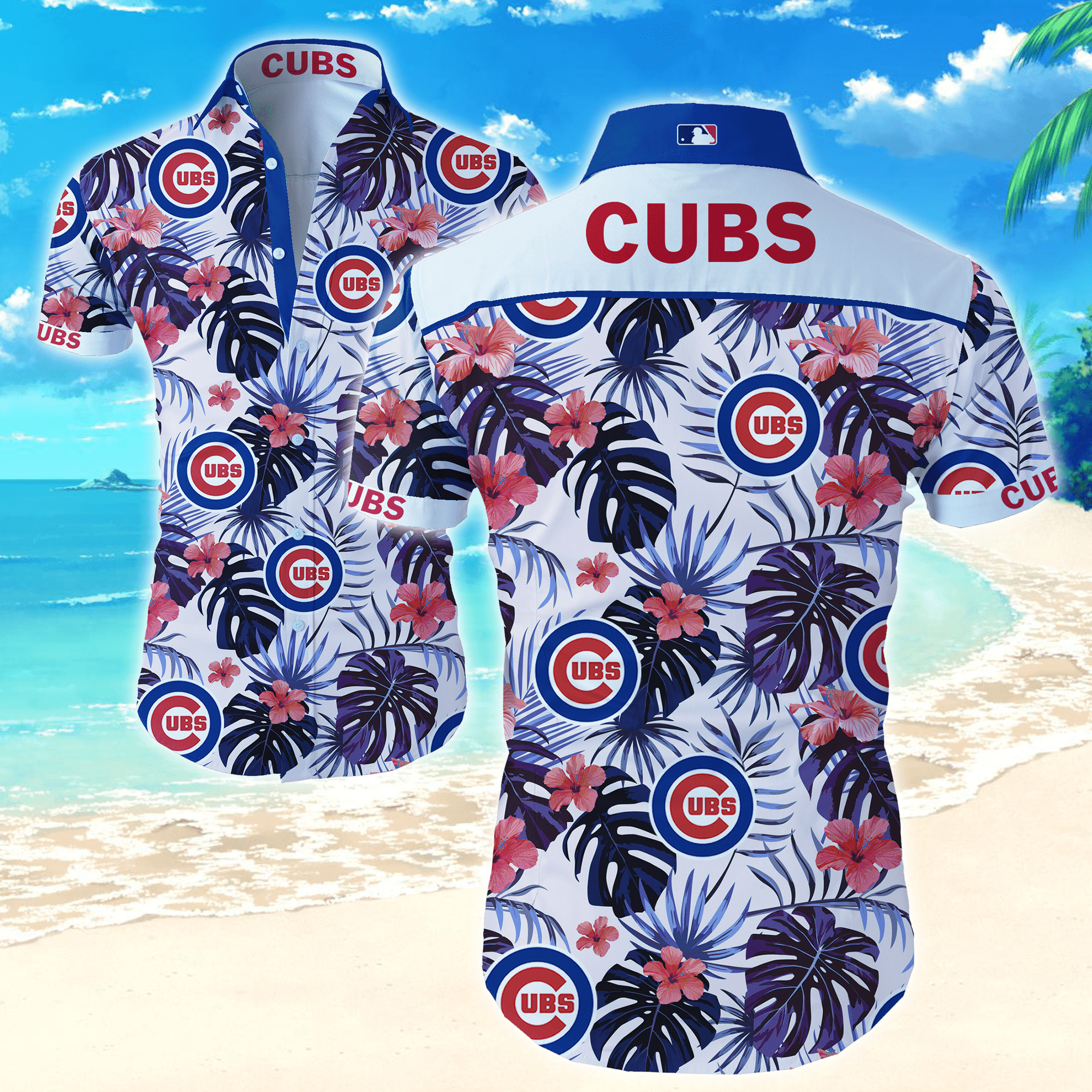 Mlb Chicago Cubs Hawaiian Shirt Tropical Aloha Button Up