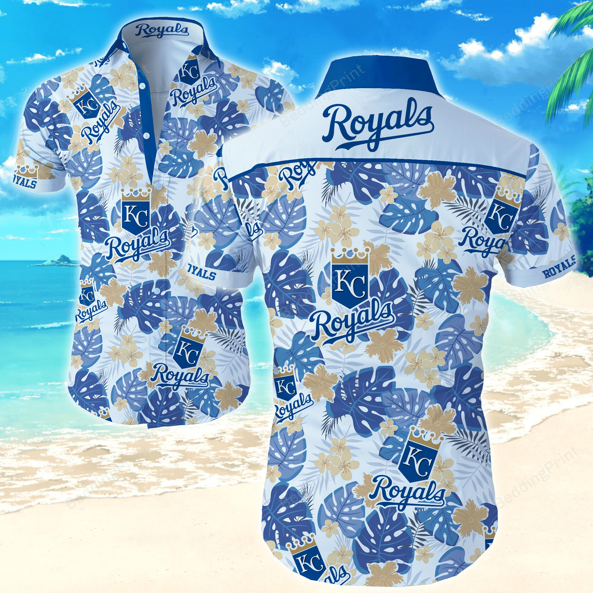 Mlb Kansas City Royals Hawaiian Shirt Tropical Aloha Button Up