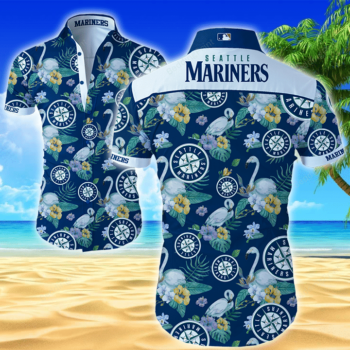 Mlb Seattle Mariners Hawaiian Shirt Tropical Aloha Button Up