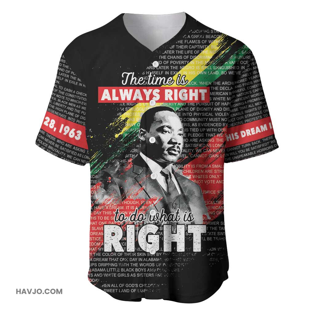 MLK Honoring The Legacy Black Version Baseball Jersey