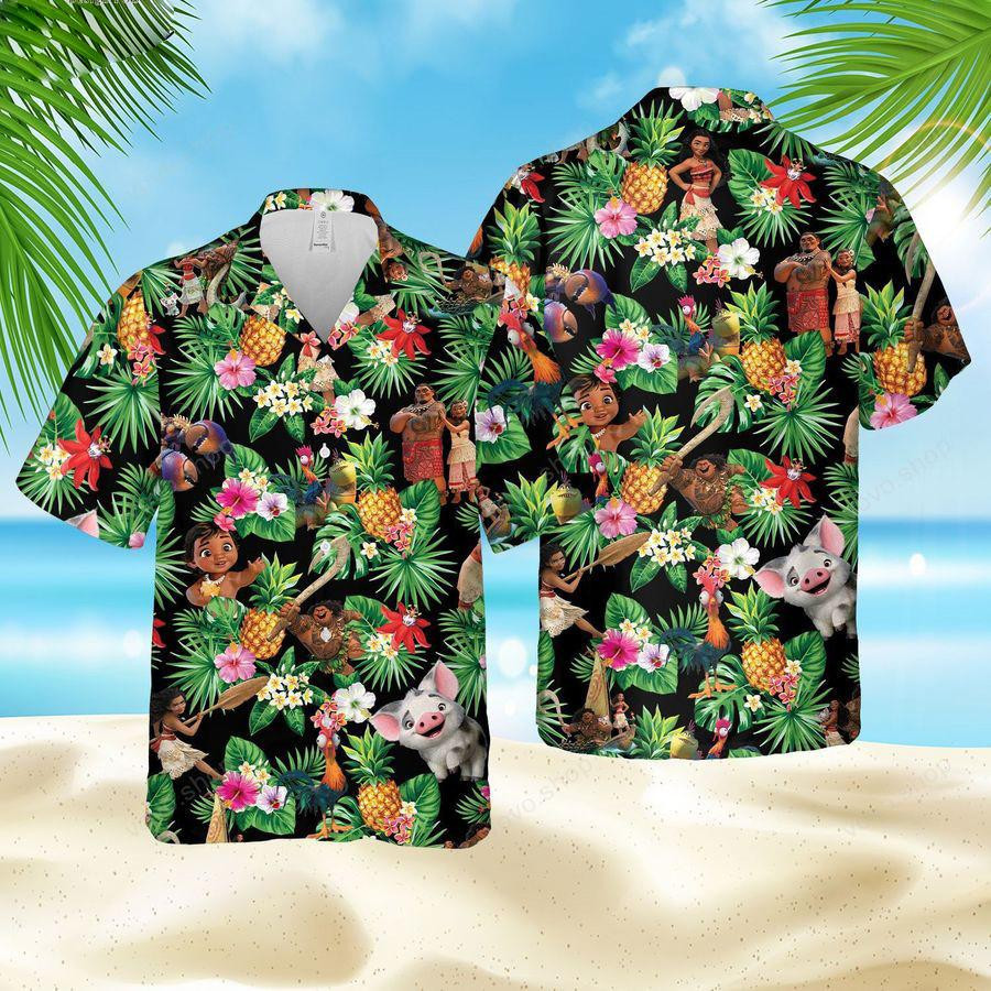 Moana Disney Hawaiian Shirt Tropical Aloha Button Up