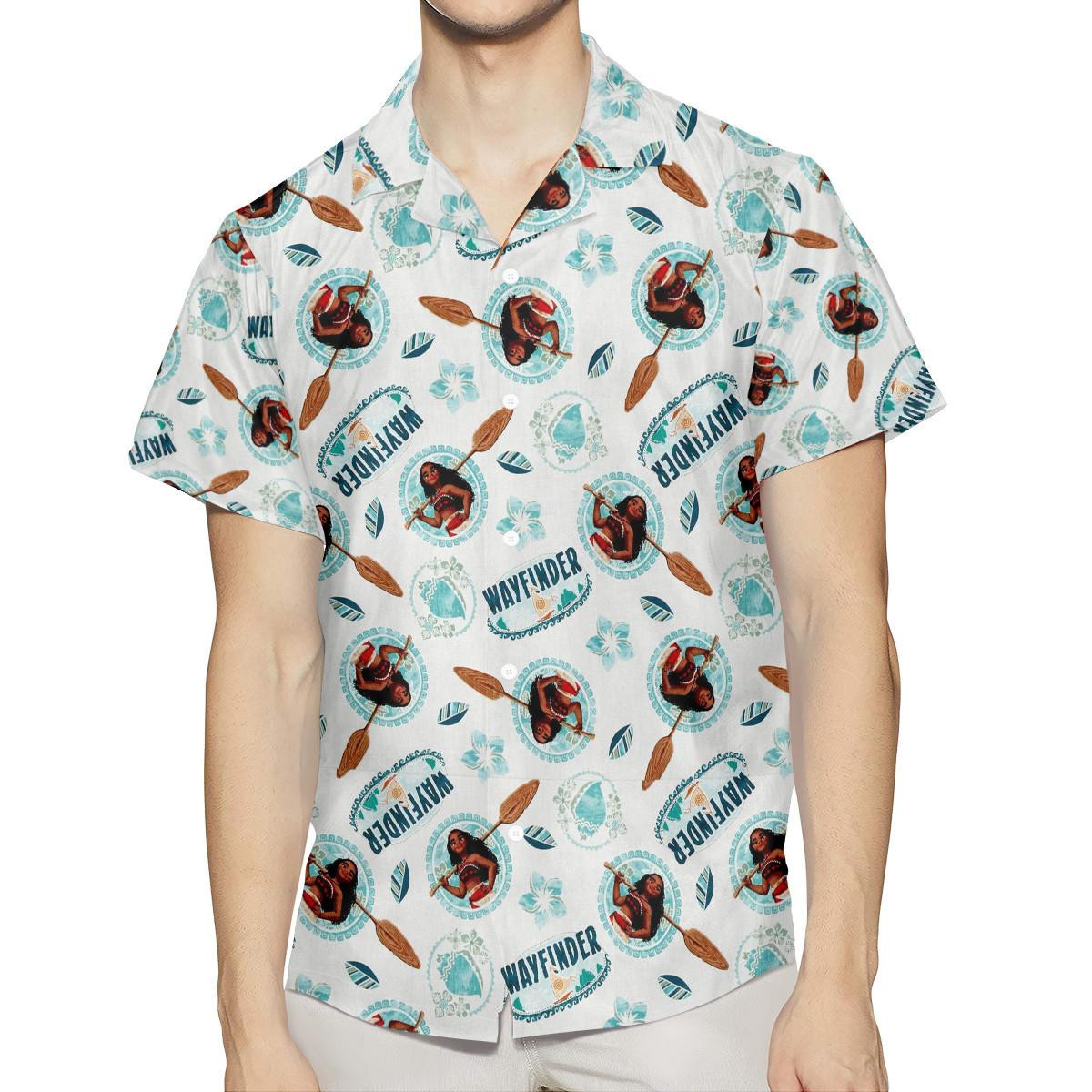 Moana Disney Moana Way Finder Disney Hawaiian Shirt Tropical Aloha Button Up
