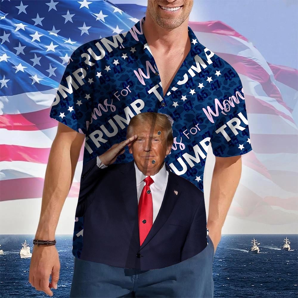 Moms For Trump 2024 Hawaiian Shirt President Campaign Vote For Donald Trump Shirt Gifts For Mom