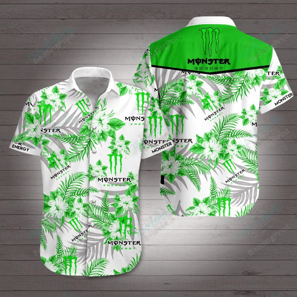 Monster Energy Style 2 Hawaiian Shirt Tropical Aloha Button Up