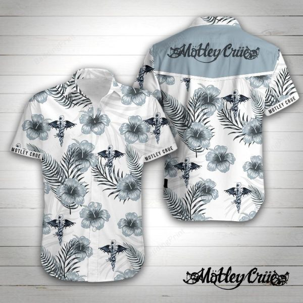 Montley Crue Hawaiian Shirt Tropical Aloha Button Up