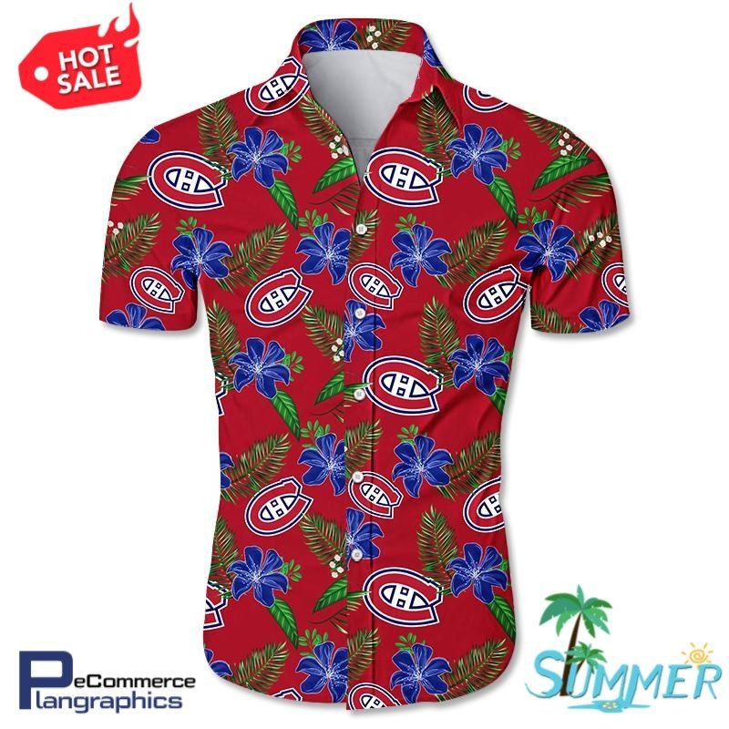 Montreal Canadiens All Over Print Hawaiian Shirt Tropical Aloha Button Up