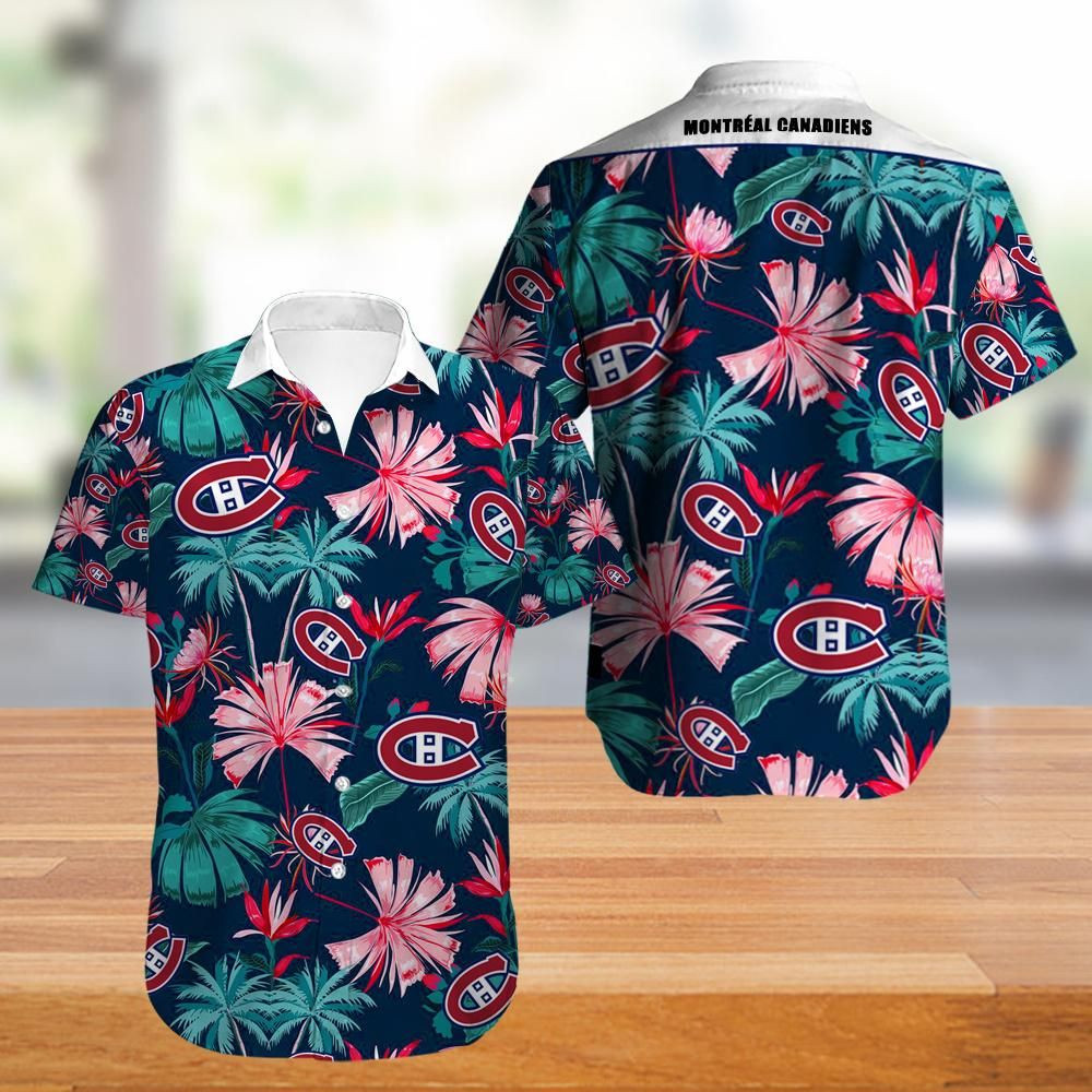 Montreal Canadiens Hawaiian Shirt Tropical Aloha Button Up