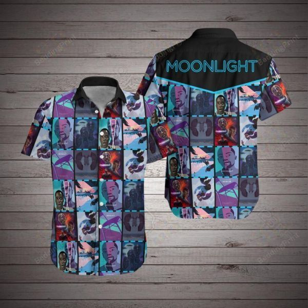 Moon Light Hawaiian Shirt Tropical Aloha Button Up