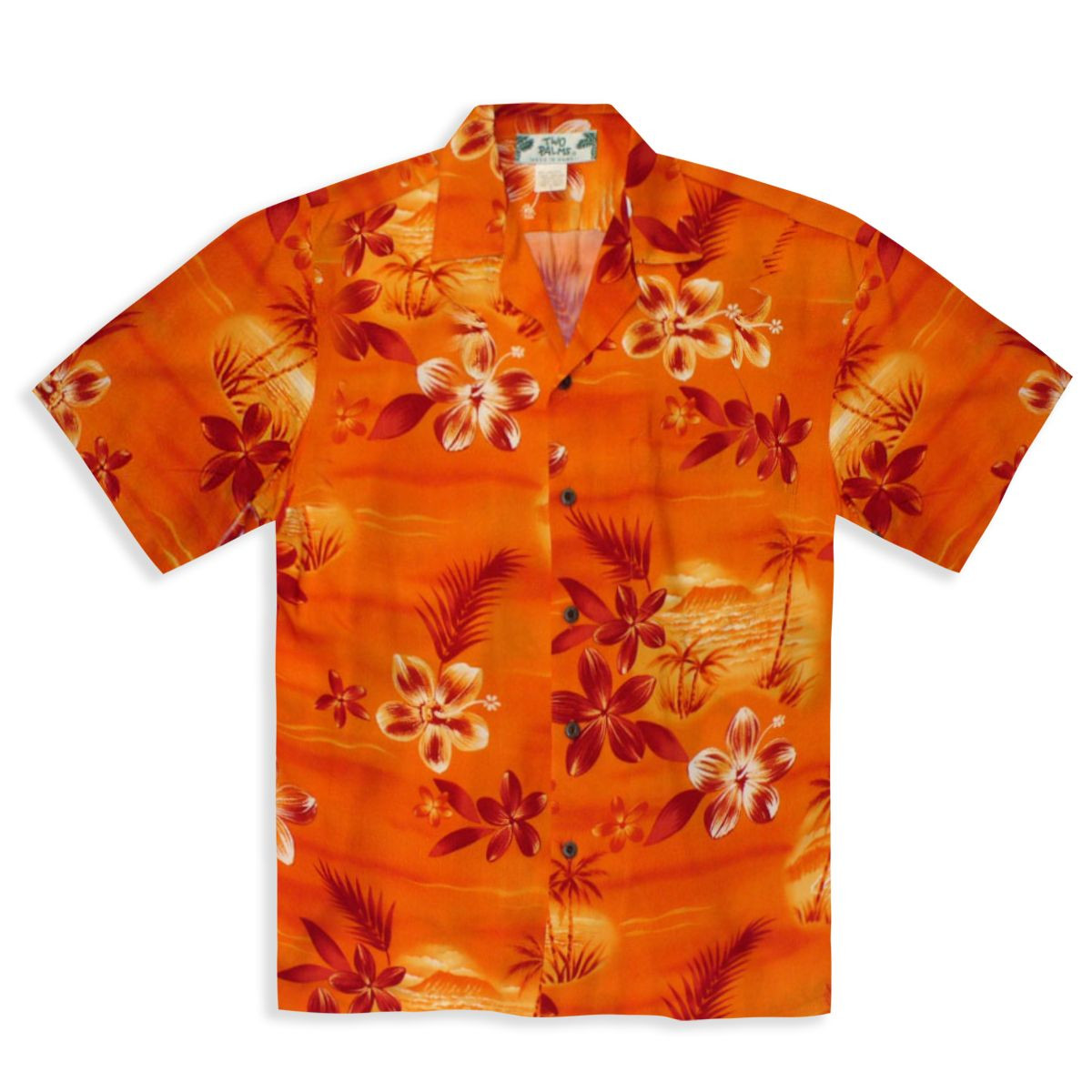 Moonligh Tropical Orange Hawaiian Shirt Tropical Aloha Button Up