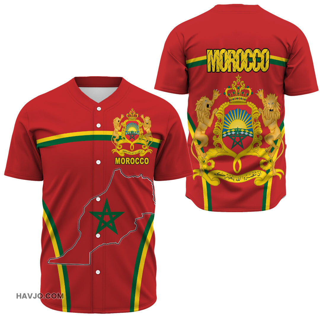 Morocco Active Flag Baseball Jersey